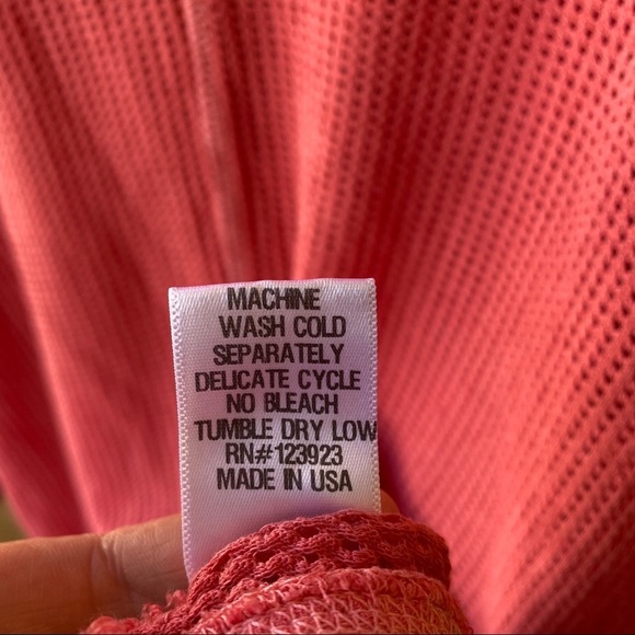 XCVI Assymetrical long Sleeve Hot Pink Mesh Blouse V neck Top - Picture 8 of 11